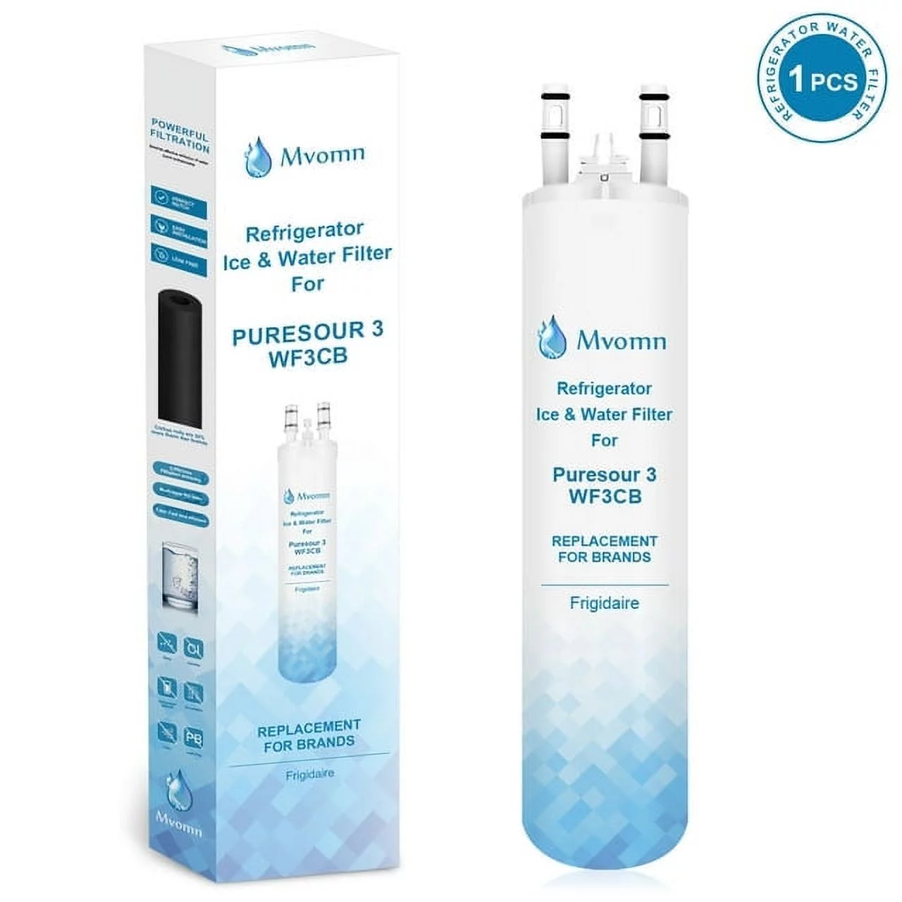 1Pack Movmn Brand Water and Ice Filters compatible with Frigidaire® WF3CB ZWFE2-RF300