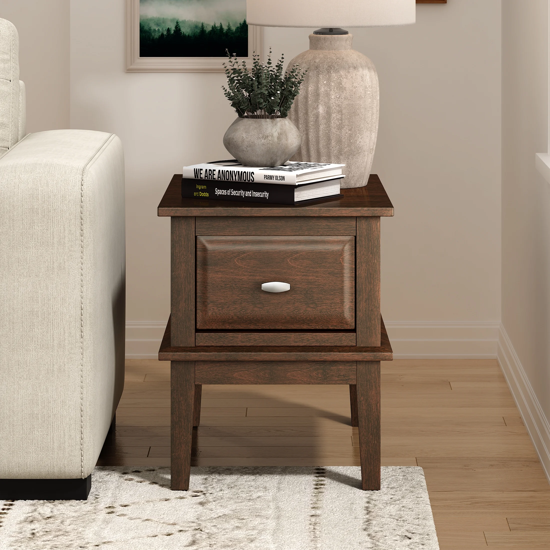 OakvillePark Glasgow End Table, Brown Cherry
