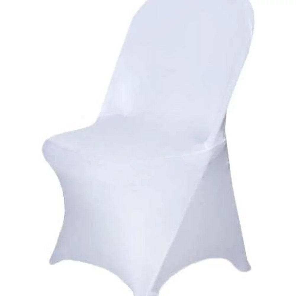 30 PCS Stretchy Spandex Fitted Folding Chair Cover Dinning Event Slipcover For Wedding Party Banquet Catering - White