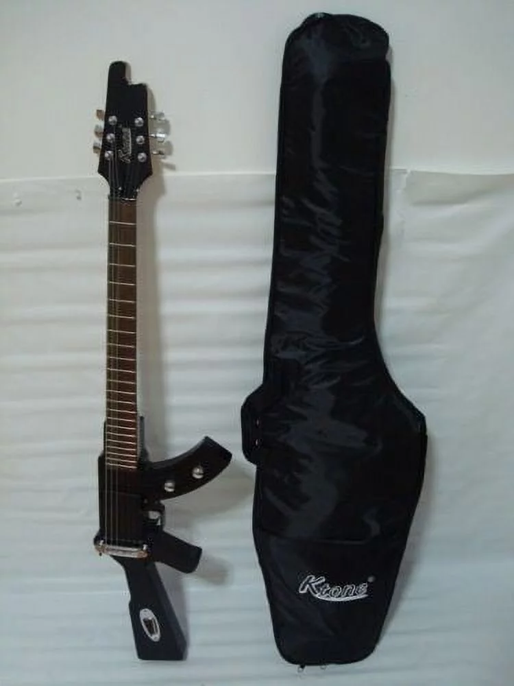 6 String Electric Guitar, Machine Gun Shape, Black /w Gig Bag New
