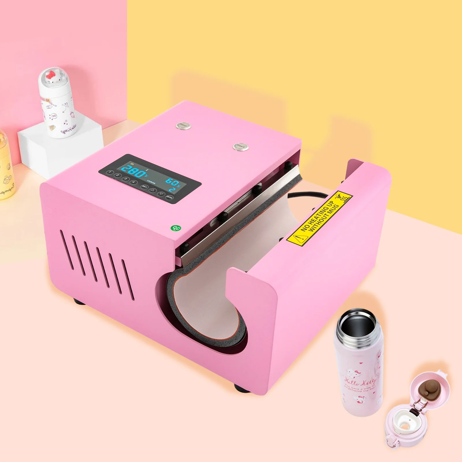 Fichiouy Auto Seamless Tumbler Heat Press Machine Automatic Rotation Advanced Cup Heat Press with Fast & Even Heating for 11-30oz Sublimation Tumblers Mug Glasses