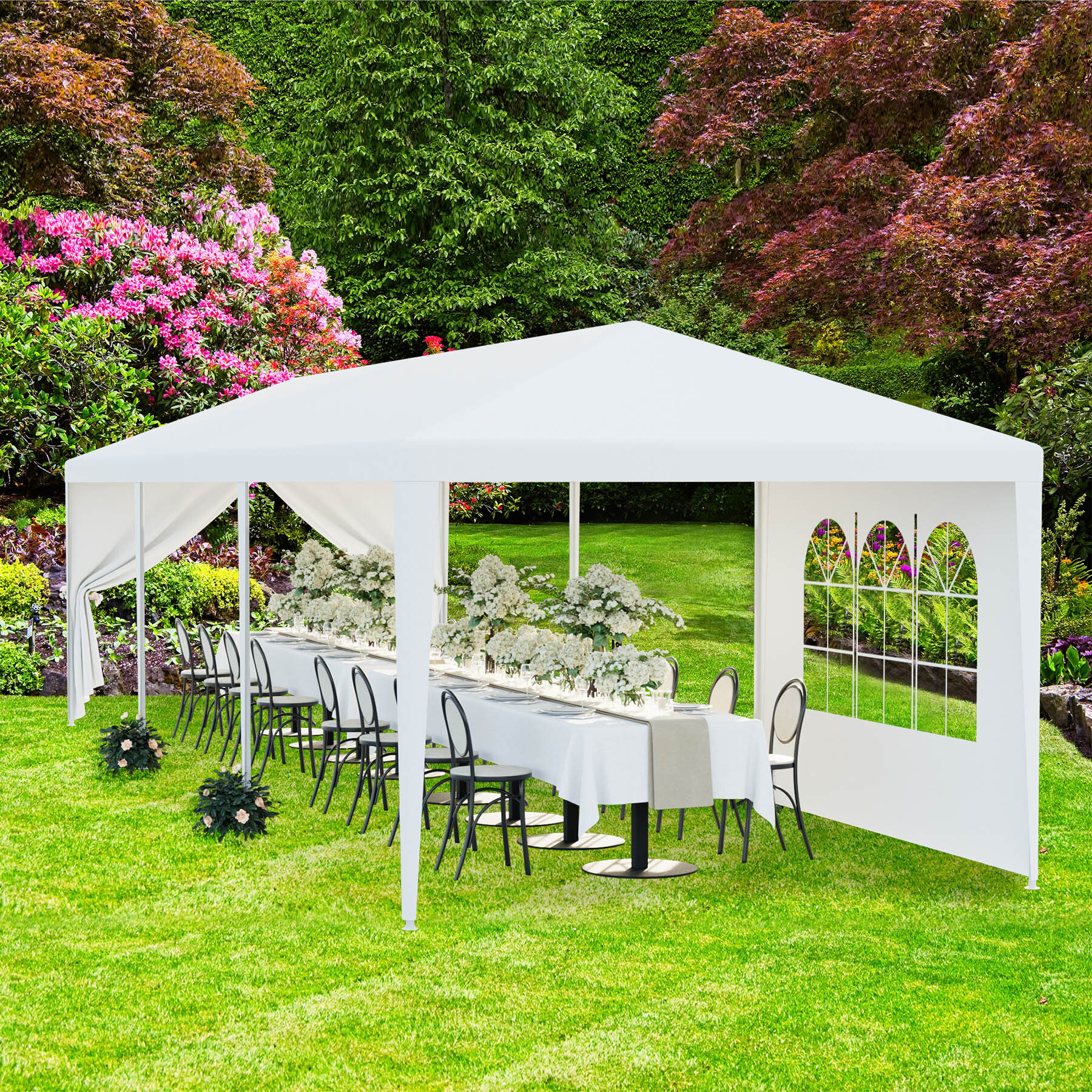 F2C 10x30 Waterproof Wedding Tent, Outdoor Canopy Tent for Weddings, BBQ Events, Parties - Large Space, Rust-Resistant Steel Frame, Removable Sidewalls