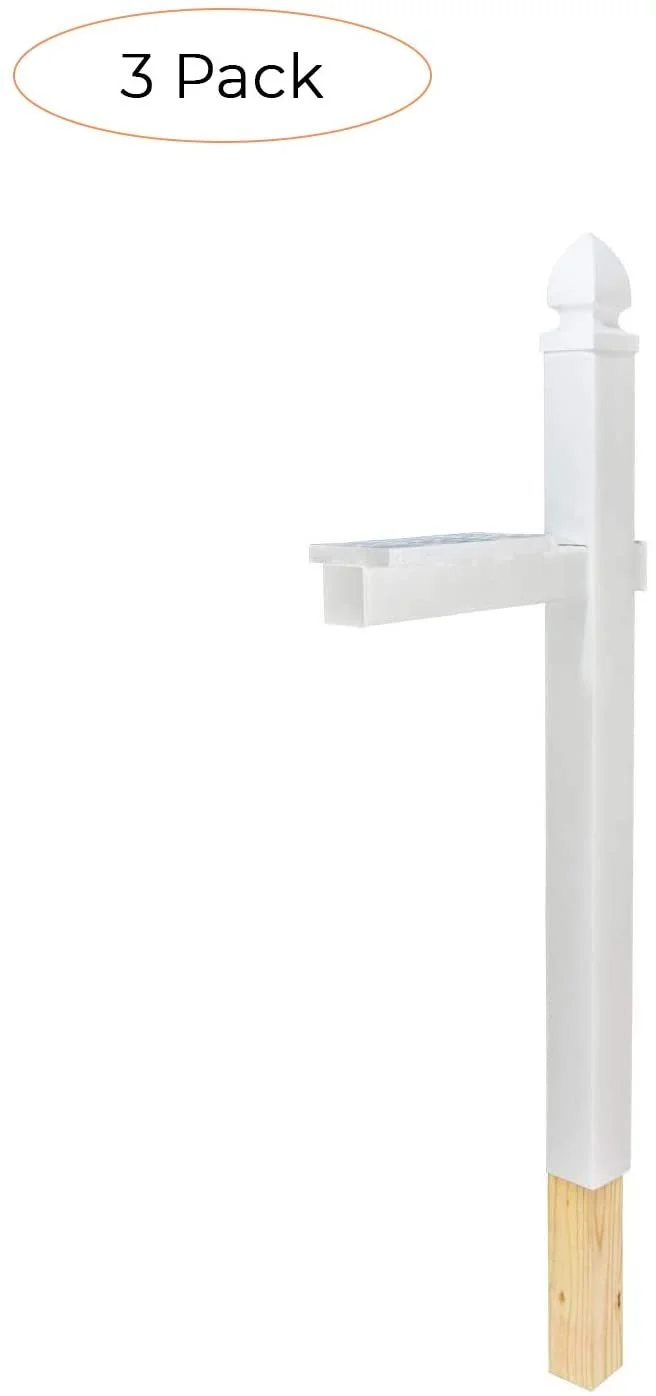 Gibraltar Mailboxes Whitley 4x4 Rust-Proof Plastic White, Cross-Arm Mailbox Post, WP000W01 Thr k