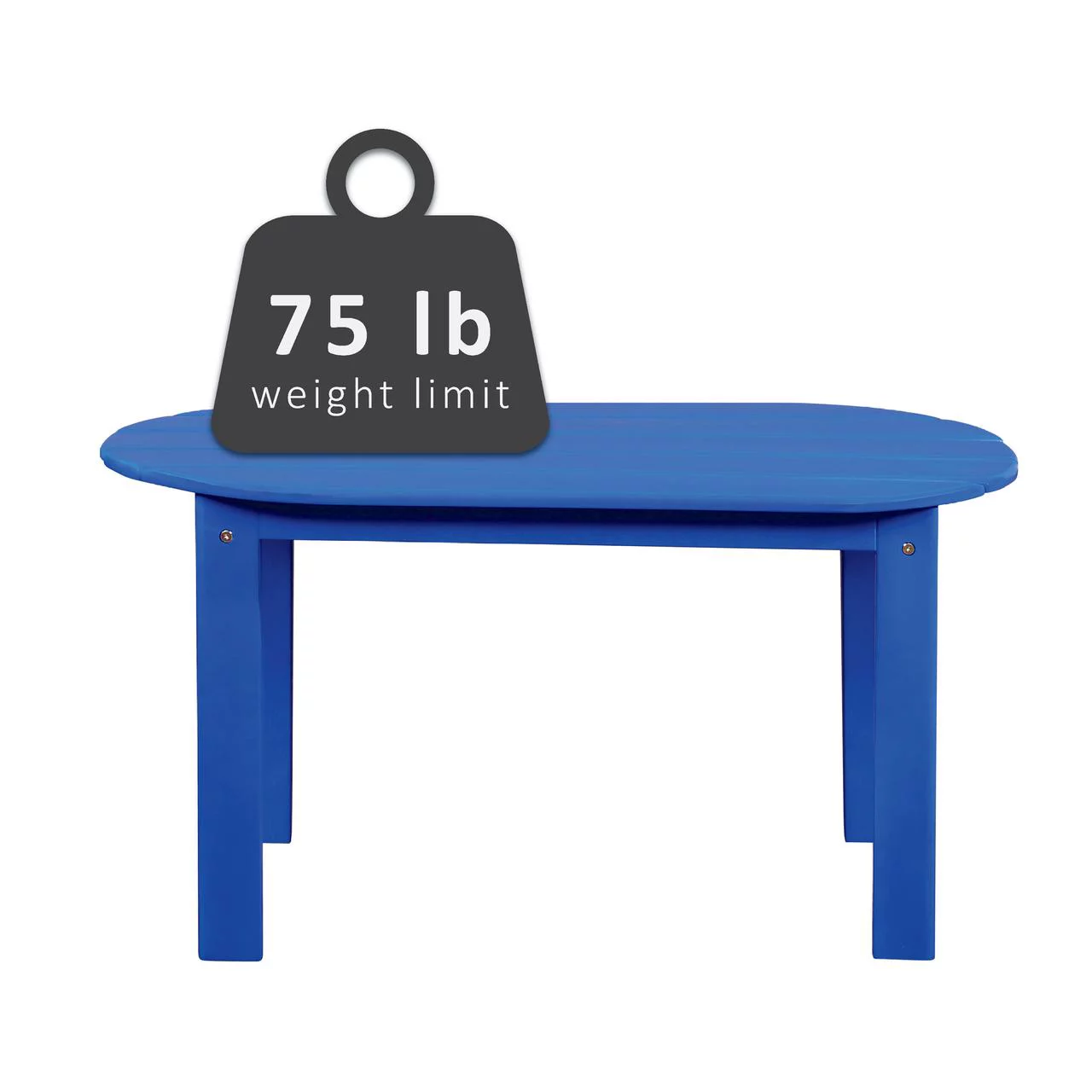 Linon Adirondack Mid-Century Oval Coffee Table, Blue