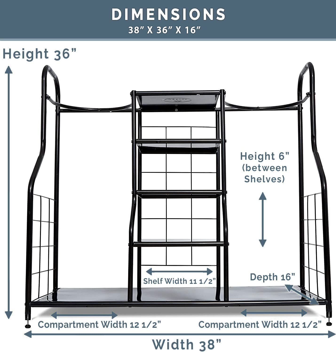 Morvat Double Extra Large Metal Golf Organizer Stand
