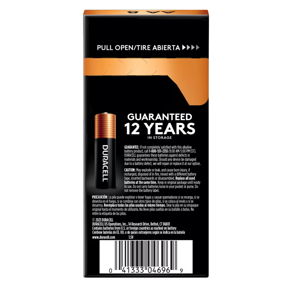 Duracell Coppertop AA Battery with POWER BOOST™, 8 Pack Long-Lasting Batteries