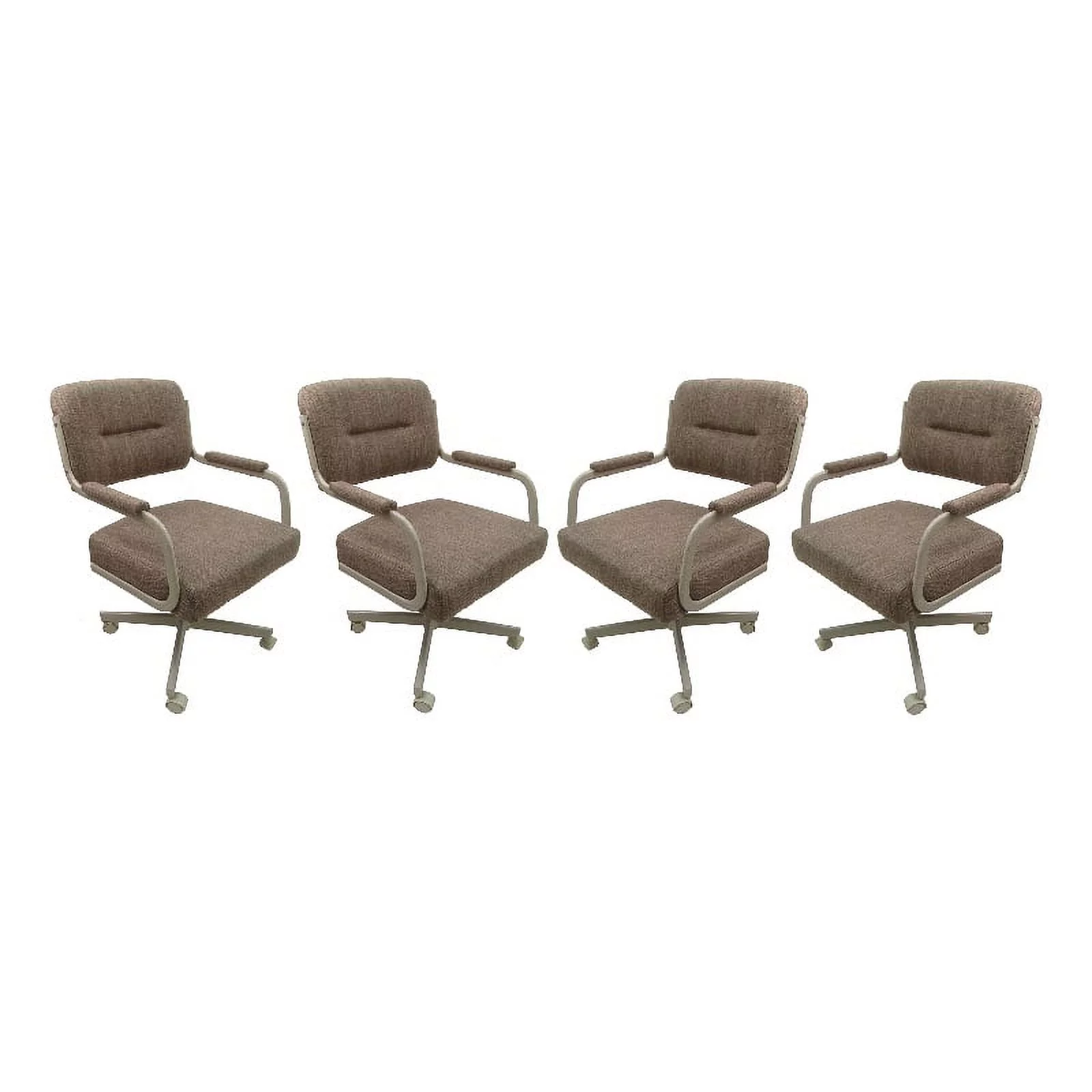Pemberly Row Modern Set of 4 - Swivel Metal Caster Dining Chairs