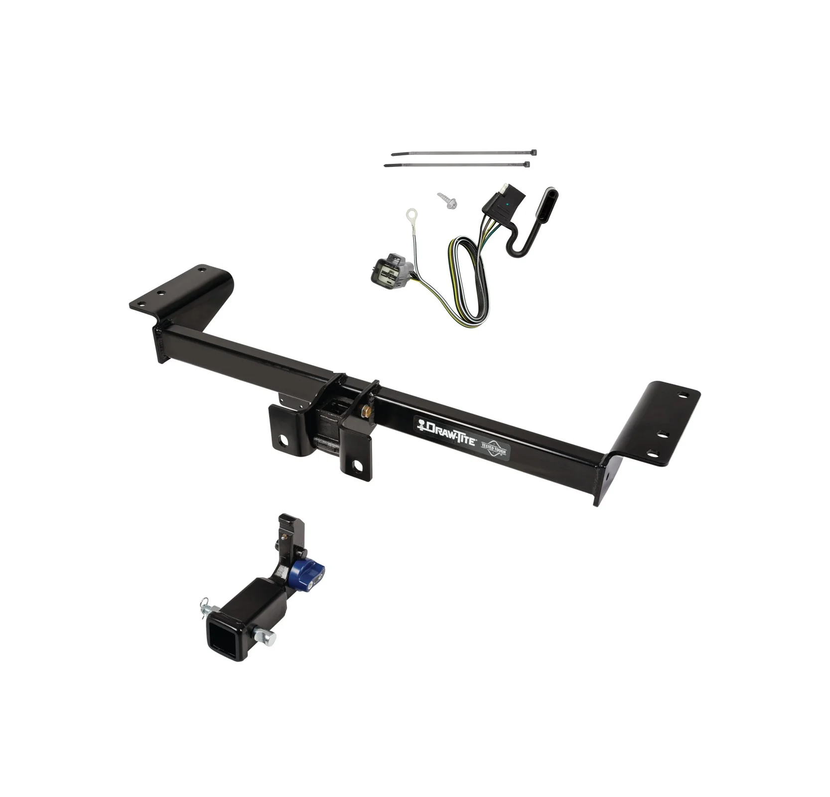 2017-2023 Cadillac XT5 Draw-Tite Hidden Hitch? Completely Hidden Trailer Hitch 2-Inch Removable Receiver, Black w/ Plug-n-Play Wiring Kit 76924