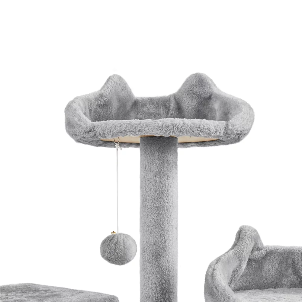 Yaheetech 72'' Height Multi Level Cat Tree with 2 Cozy Condos & Scratching Post,Light Gray