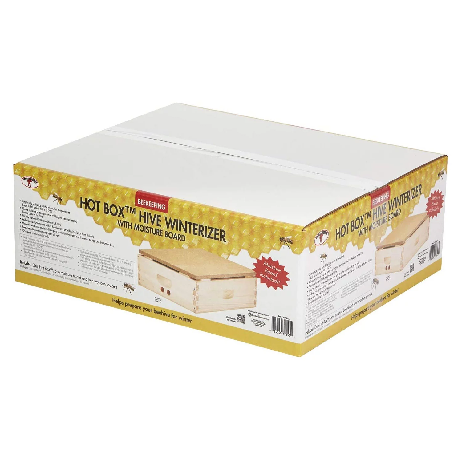 Little Giant Beekeeping Bee Hive Hot Box w/ Moisture Board, Brown