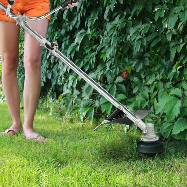 42.7CC String Trimmer 2-Cycle Grass Trimmer 2-in-1 Lawn Mower Gas Weed Eater with 2 Detachable Head