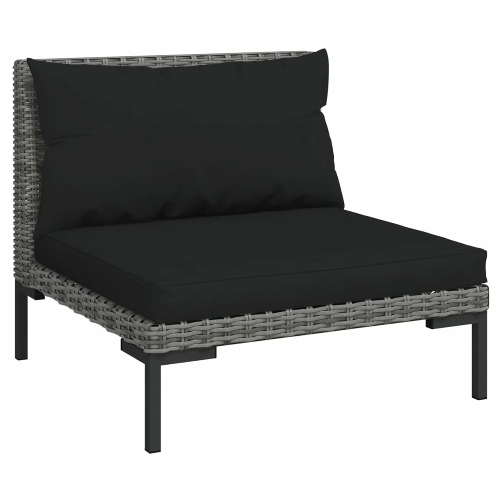 Aibecy 11 Piece Patio Set with Cushions Poly Rattan Dark Gray