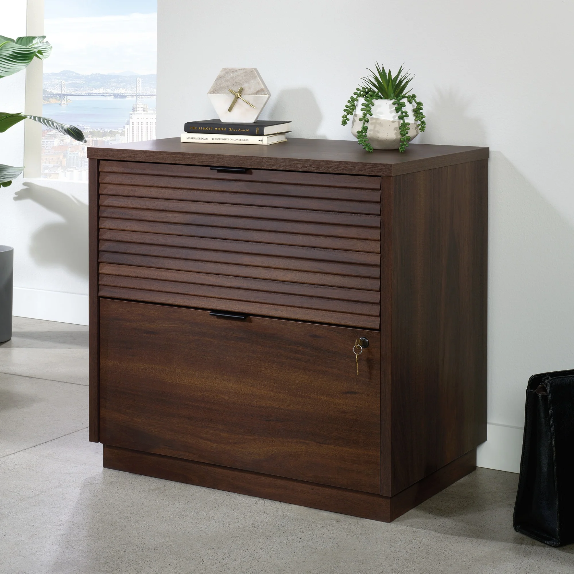 Sauder Palo Alto Engineered Wood Lateral File Cabinet in Spiced Mahogany