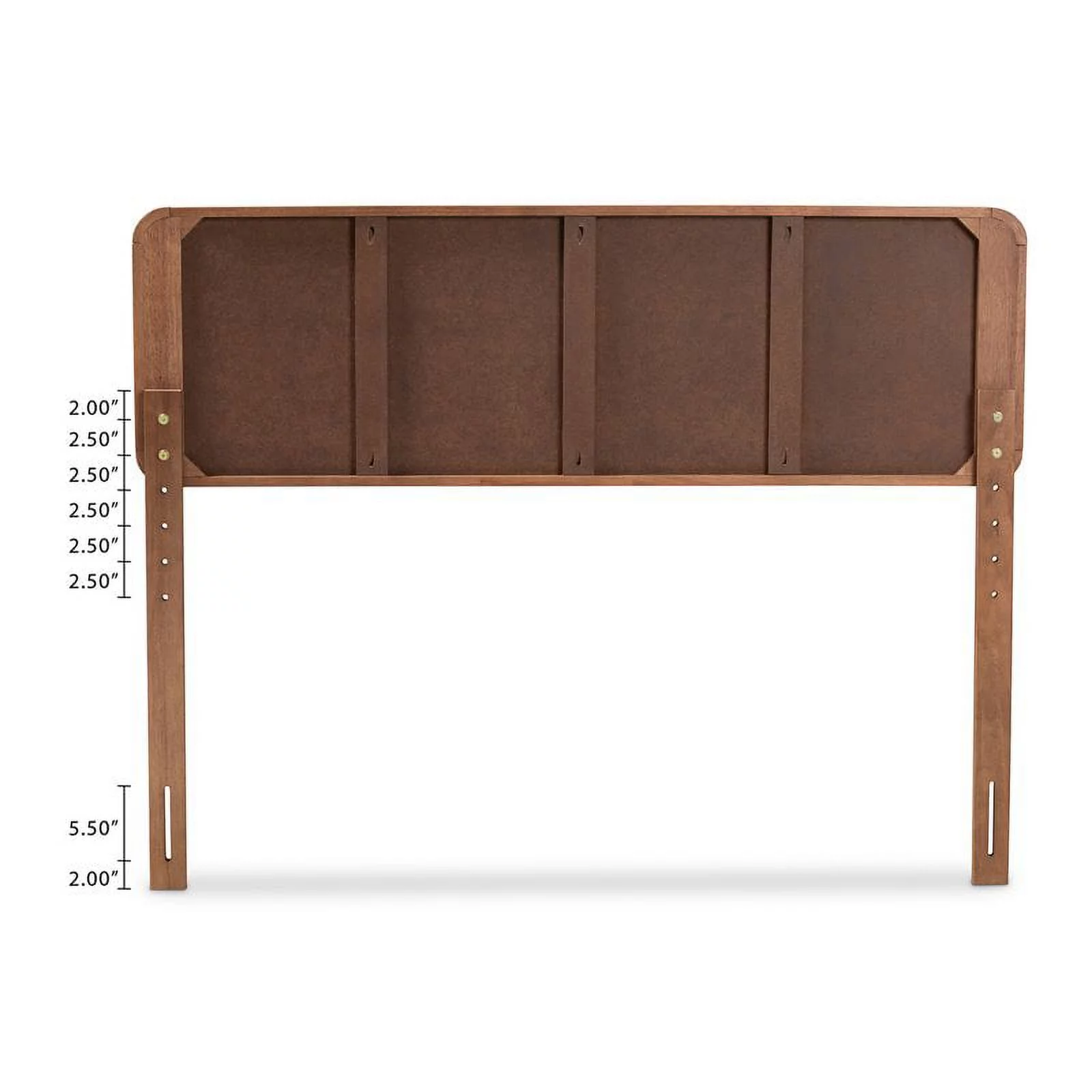 Bowery Hill Mid-Century Wood Tufted Queen Headboard in Dark Gray/Walnut Brown