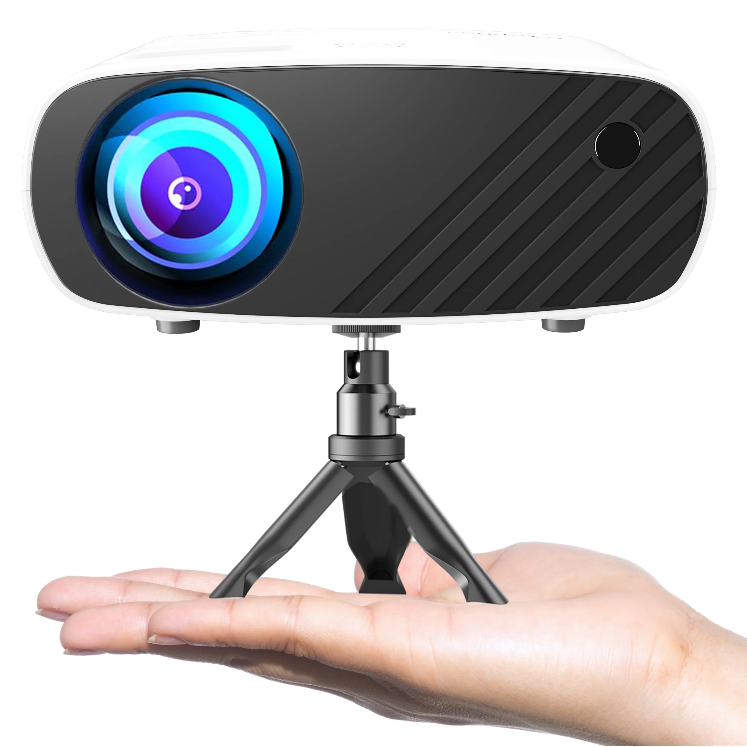 ELEPHAS Mini Projector 1080P LCD HD Portable Home Theater Projector,White