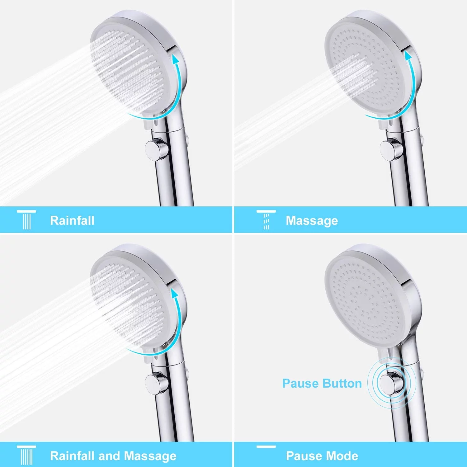 HAOFEI Roman Tub Faucet, Tub Faucet Chrome Bathtub Bath Faucet Set 3-Hole with Hand Shower Tub Spout Diverter Deck-Mount Pull Out Bathroom Tub Faucet