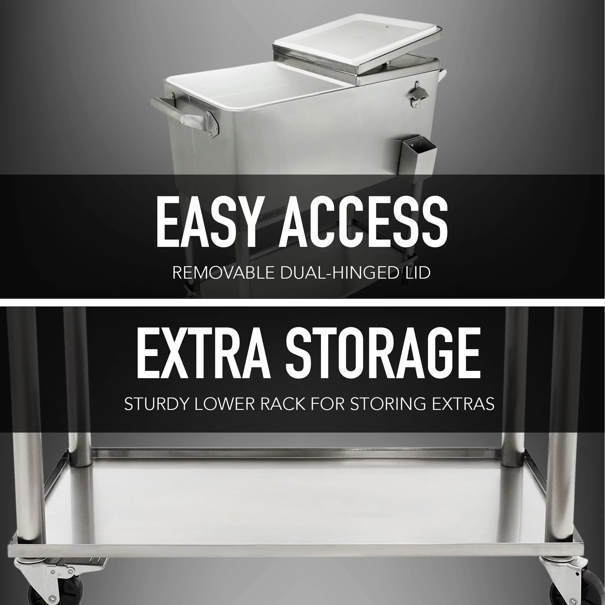 Permasteel 80 Qt. Stainless Steel Patio Cooler