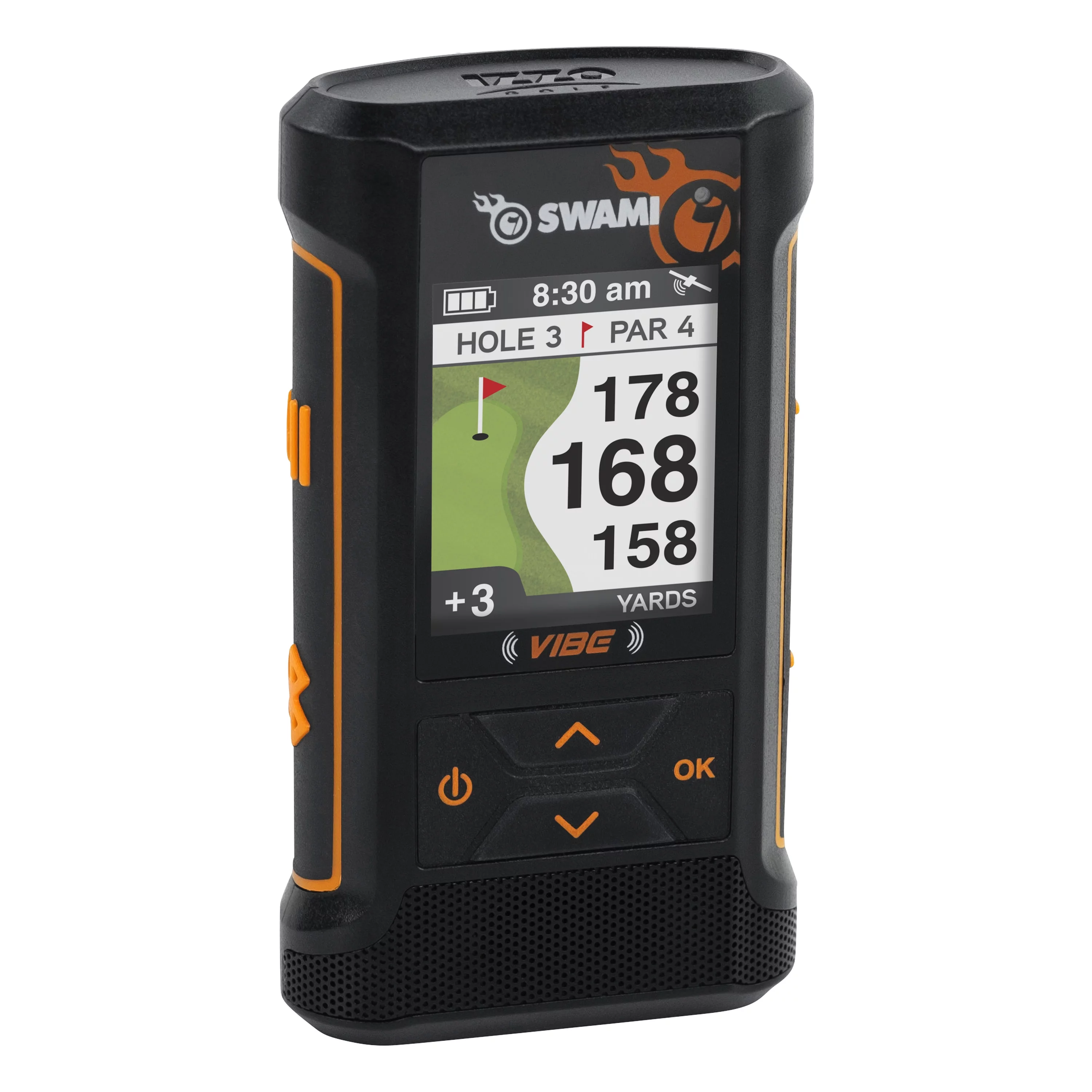 Izzo Golf Swami VIBE GPS Rangefinder with Bluetooth Speaker, Magnetic Cart Mount