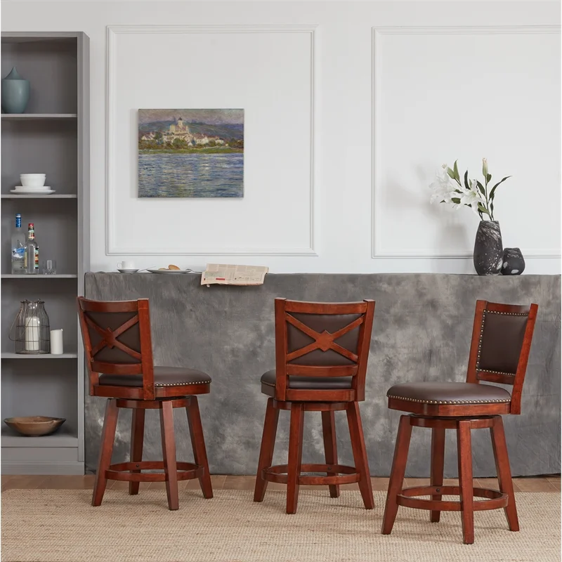 Boraam Broadmoor Swivel Counter Stool - Cherry