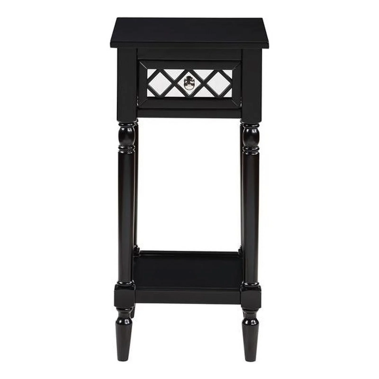 Pemberly Row Modern / Contemporary Deluxe Accent Table in Black Wood