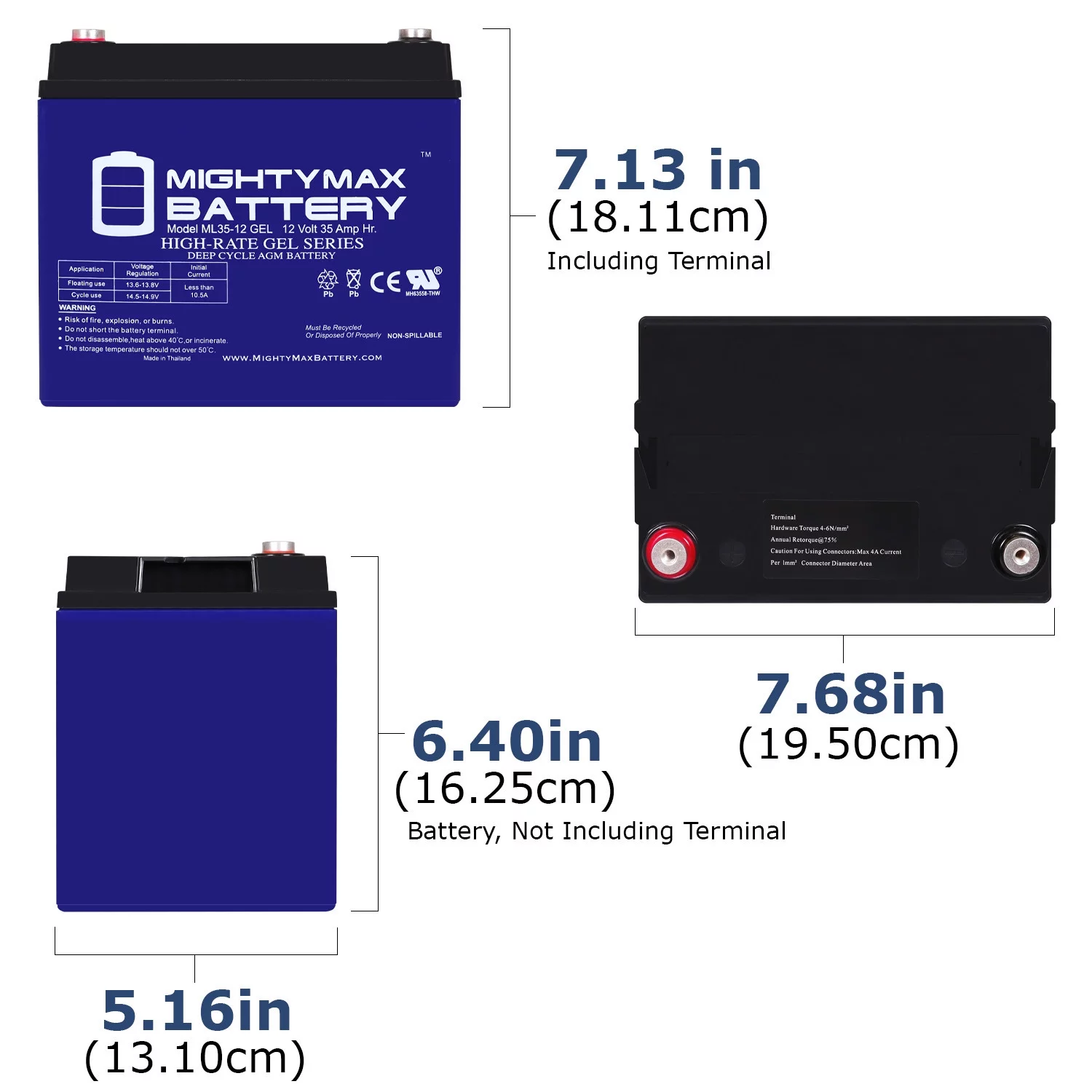 12V 35AH GEL Battery for Pride Revo 3w SLA Sealed Lead Acid - 2 Pack