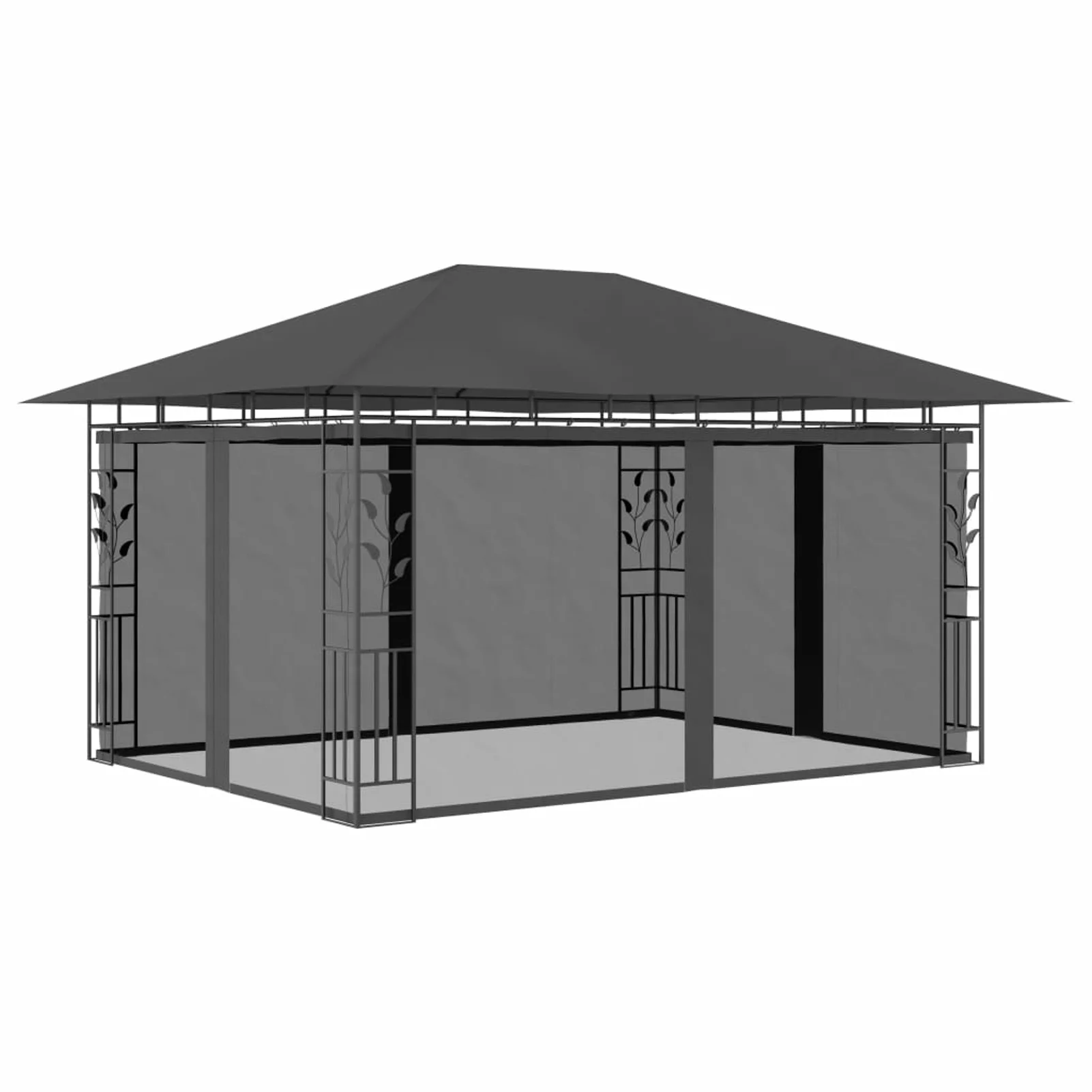 Andoer Gazebo with Mosquito Net 13.1'x9.8'x9' Anthracite 180 g/m²