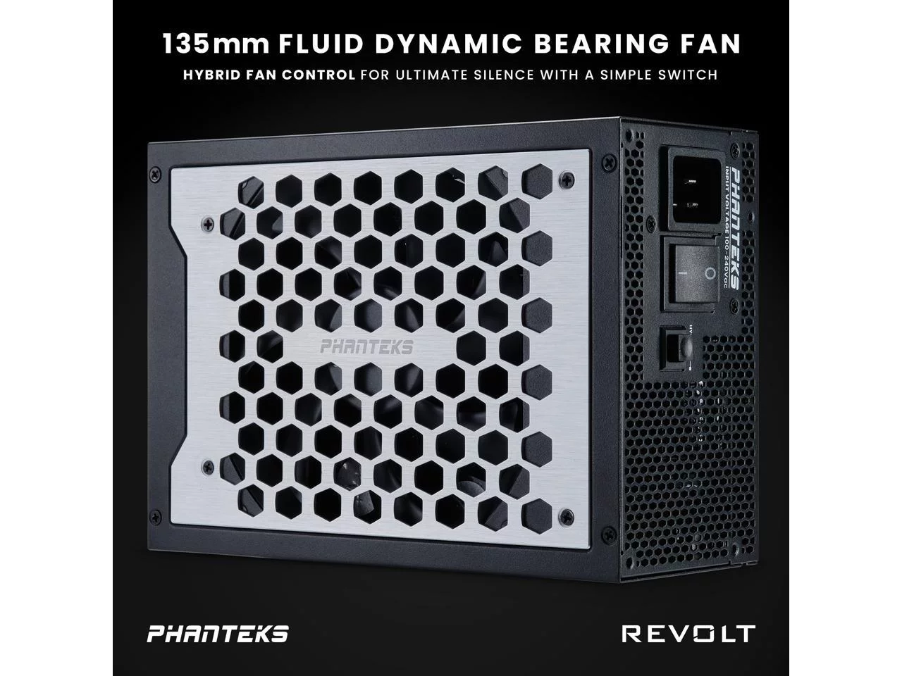 Phanteks Revolt 1600W 80PLUS Titanium, ATX 3.0, PCIe 5.0, Fully Modular, Cable-less, Power Supply Unit Only (cables sold separately), Black
