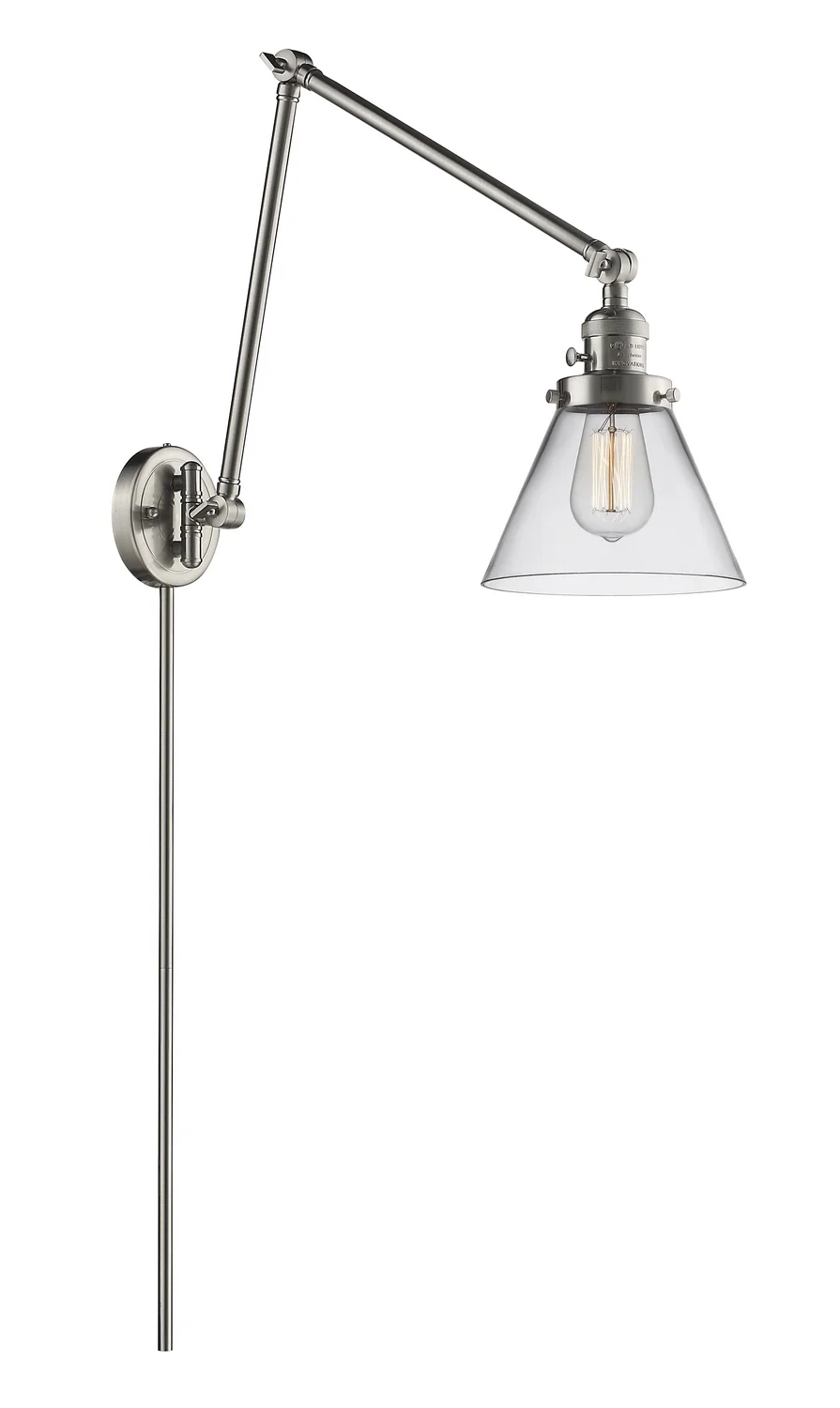 Innovations 238-SN-G42-LED Transitional One Light Swing Arm from Franklin Restoration collection in Pewter, Nickel, Silver finish,