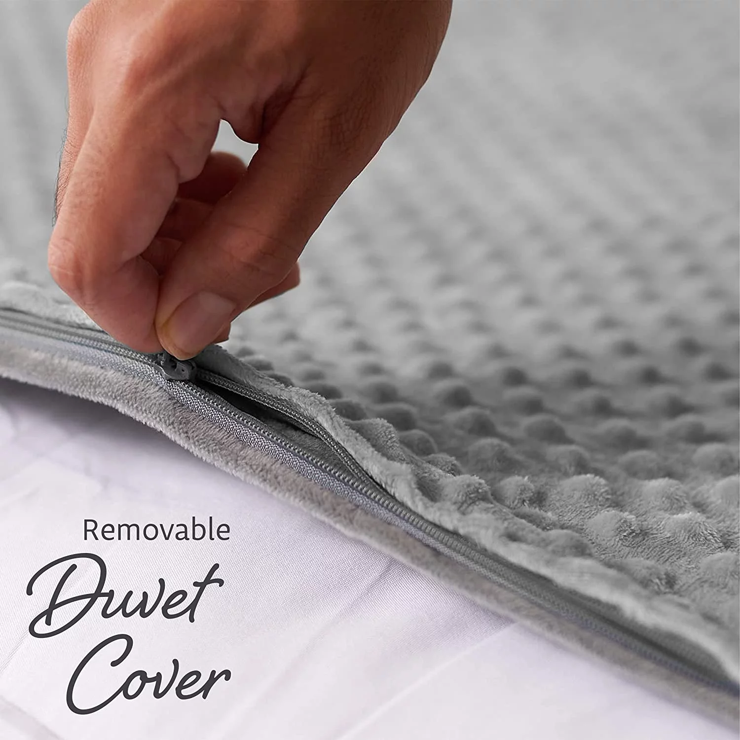 Quility Premium Weighted Blanket with Soft Cotton Cover, 60