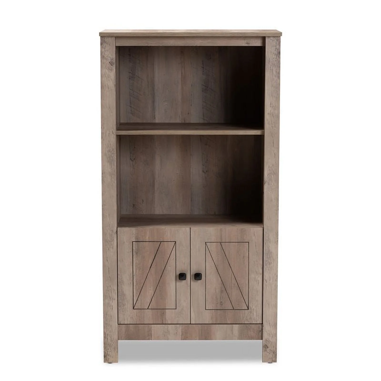 Bowery Hill Modern Natural Oak Finished Wood 3-Tier Bookcase