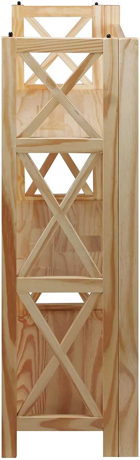 Montego 3-Shelf Folding Bookcase, Natural , 27.5