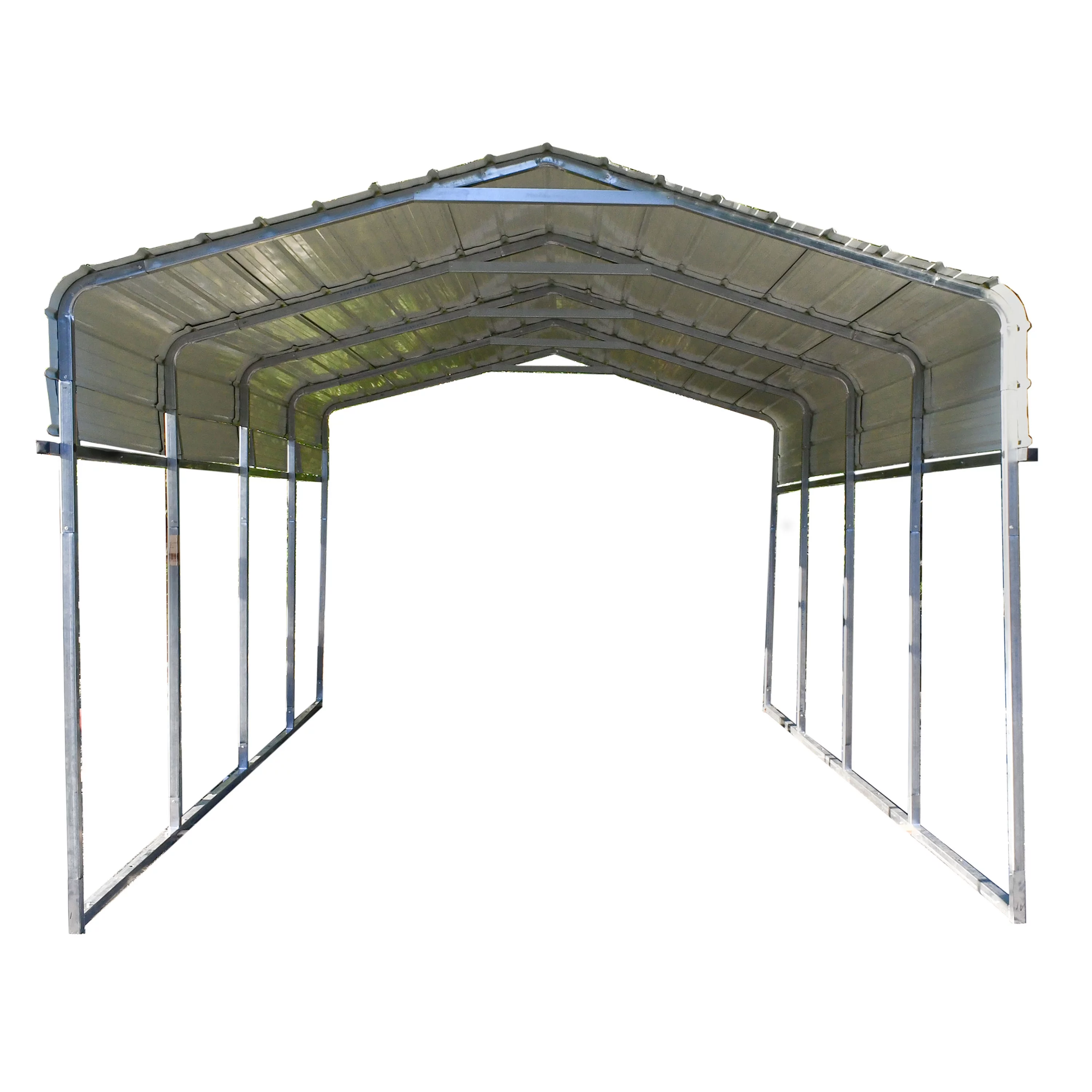 ALEKO Galvanized Steel Carport Canopy Shelter 12W x 25L x 10H ft. Grey