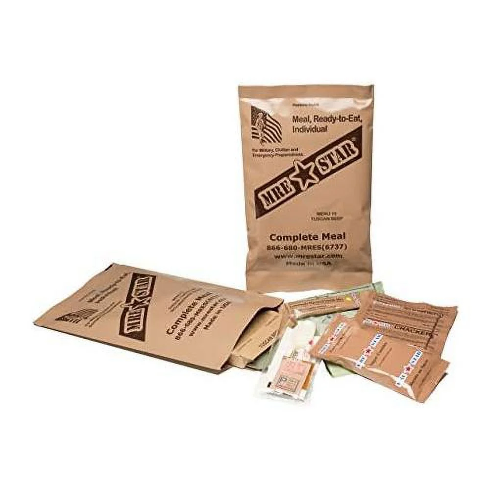 MRE STAR Survival Meal Box – Emergency Meals Ready To Eat With Accessories And FRH – Compact And Lightweight Packaging – Extended Shelf Life – 12 Pcs Individual Fully-Cooked Meals
