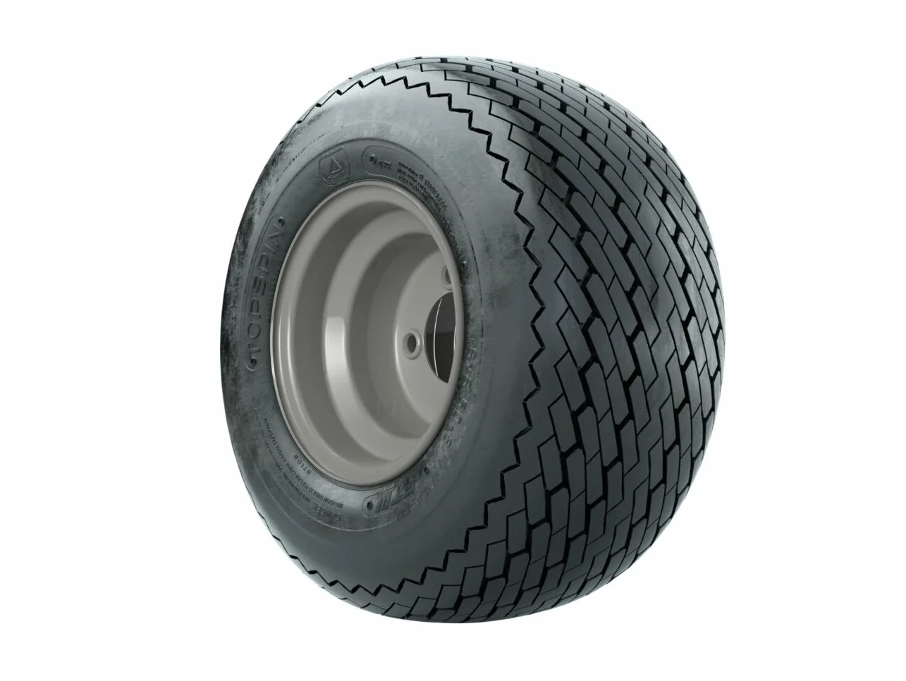 GTW 8 inch Steel Grey Golf Cart Wheel on 18x8.5-8 Topspin Sawtooth Golf Cart Street Tire|Set of 4