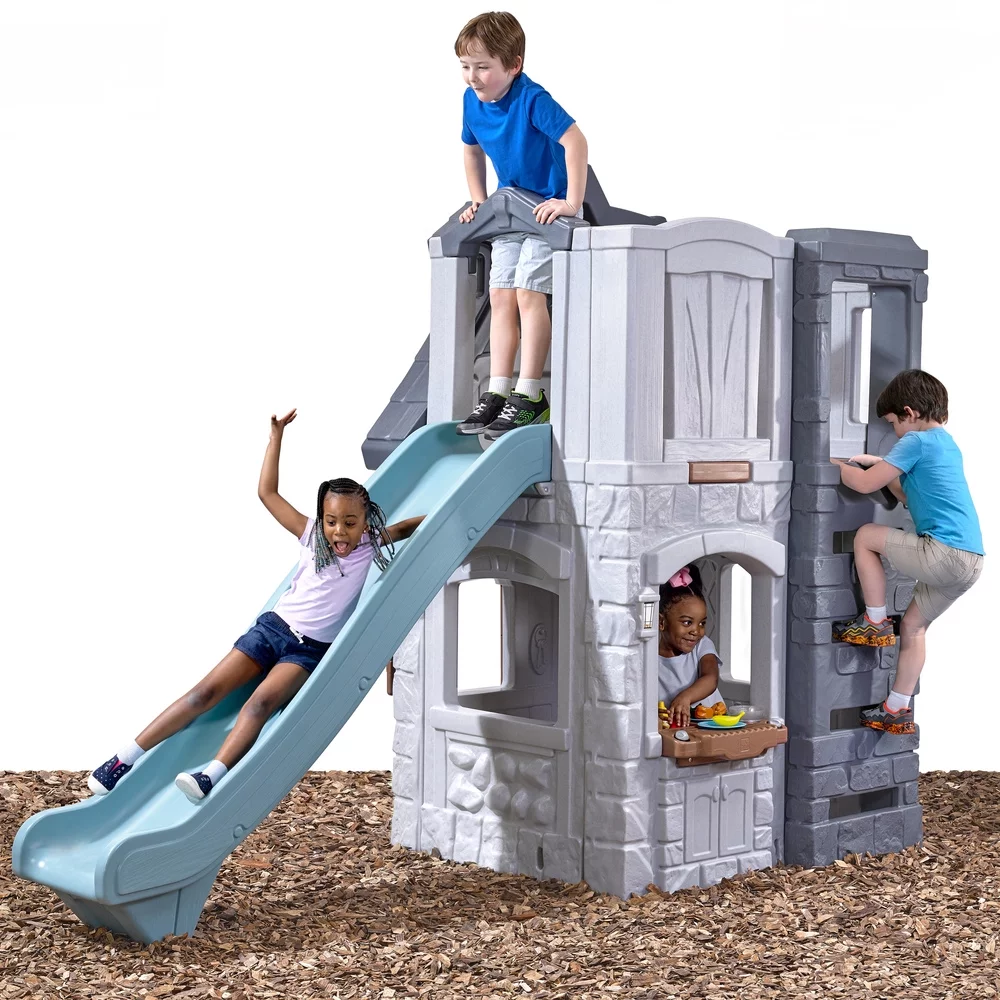 Step2 Enchanting Adventures 2-Story Toddler Playhouse & Slide - Gray