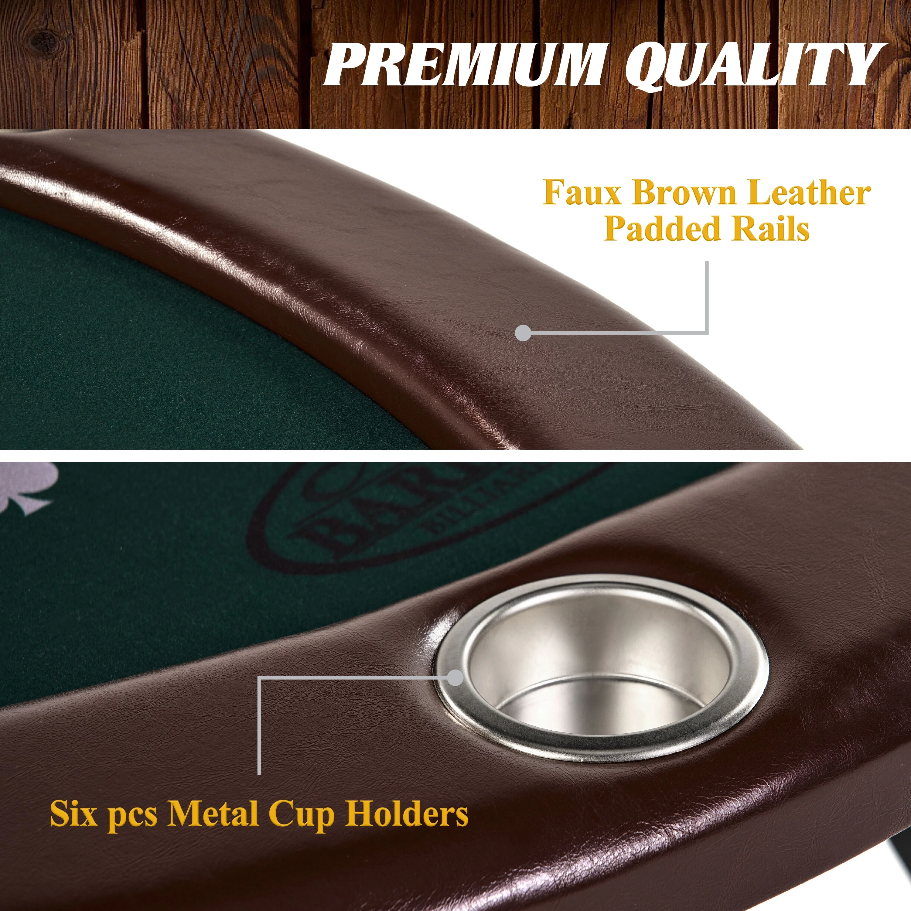 Barrington 6-Person Folding Poker Table with 11 Gram Poker Chips and Card Set