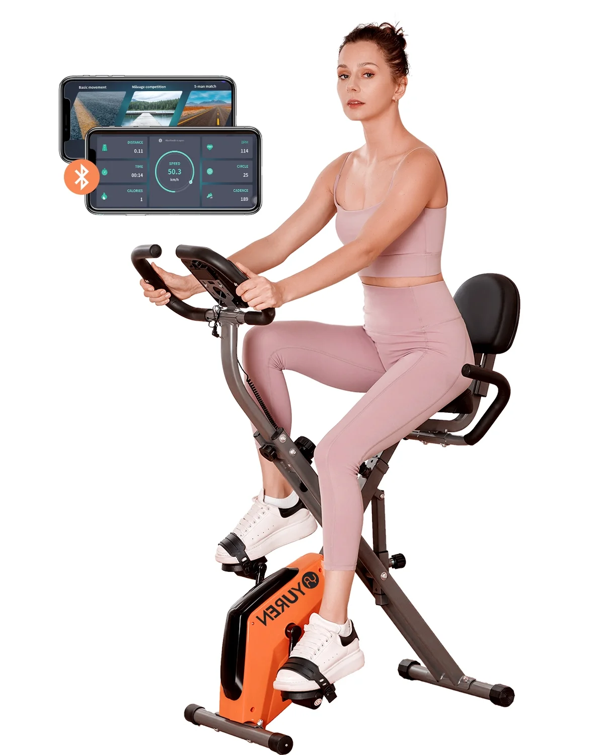 YR Indoor Exercise Bike 8-Level Adjustable Magnetic Resistance Stationary Cycling Bicycle Home Cardio