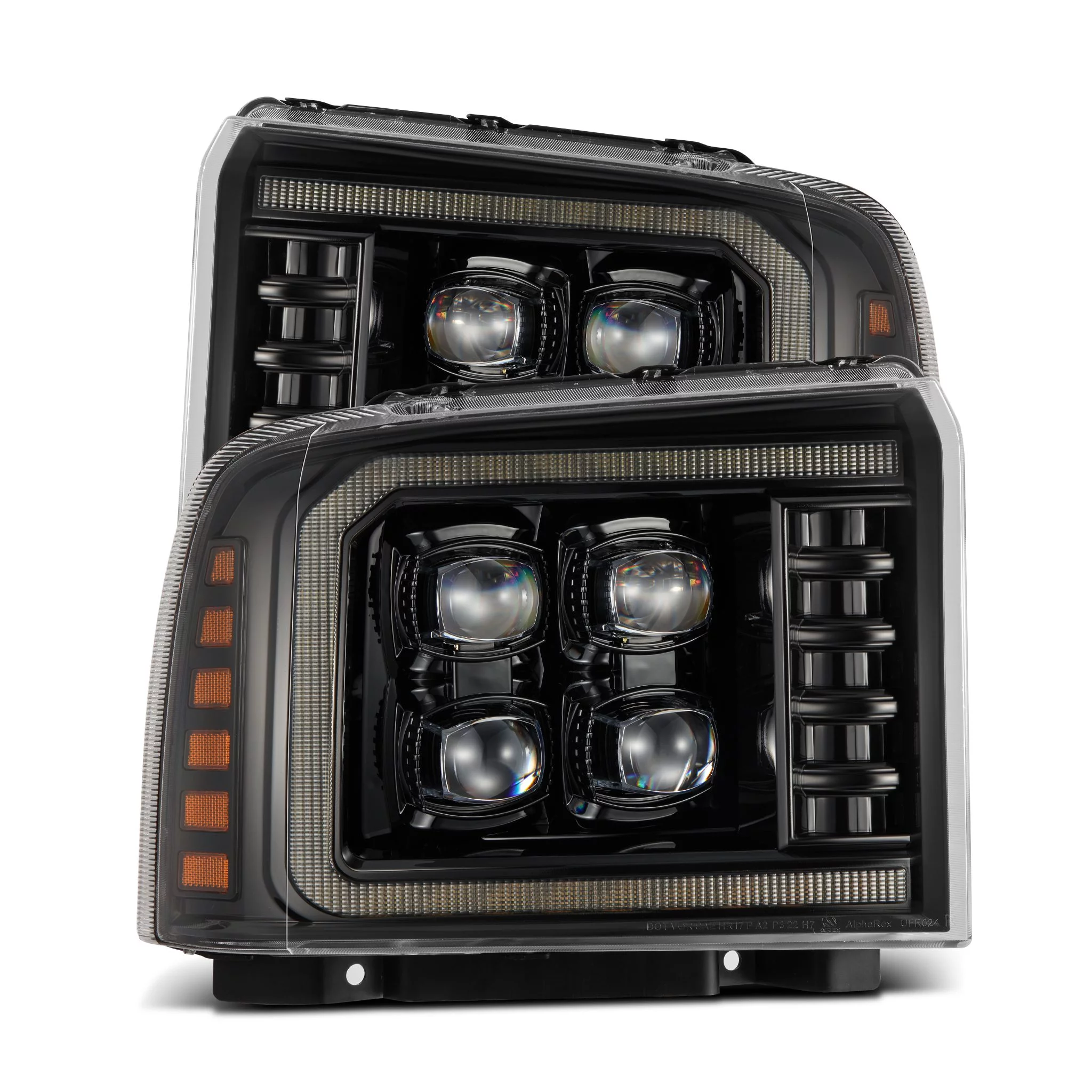 AlphaRex 05-07 Ford Super Duty/Excursion NOVA-Series LED Projector Headlights Alpha-Black