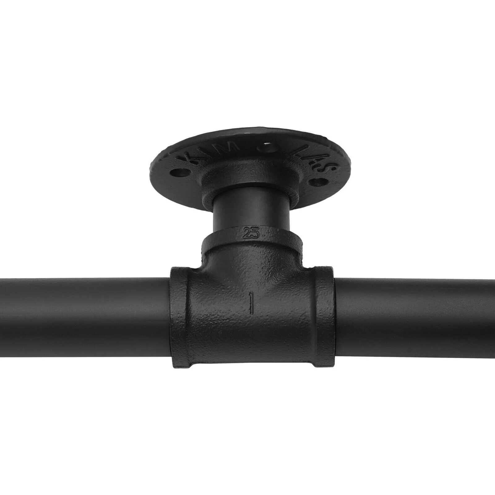 12ft Handrail Pipe, Stair Handrail Staircase Wall Mount Handrail Iron Pipe 3 Sections