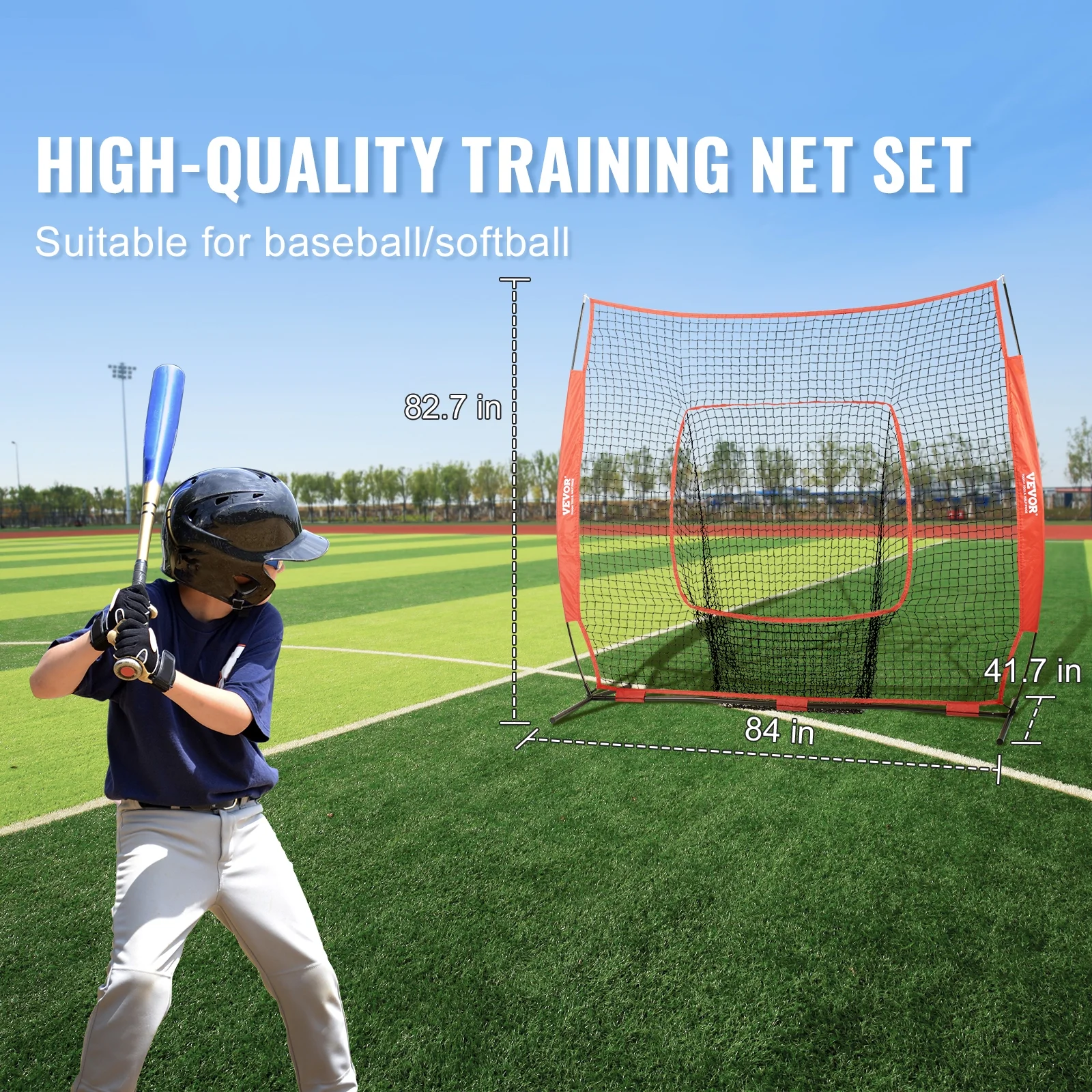 BENTISM Baseball Softball Practice Net 7x7 ft Hitting Batting Training Net for Baseball Softball Catching or Throwing with Carry Bag