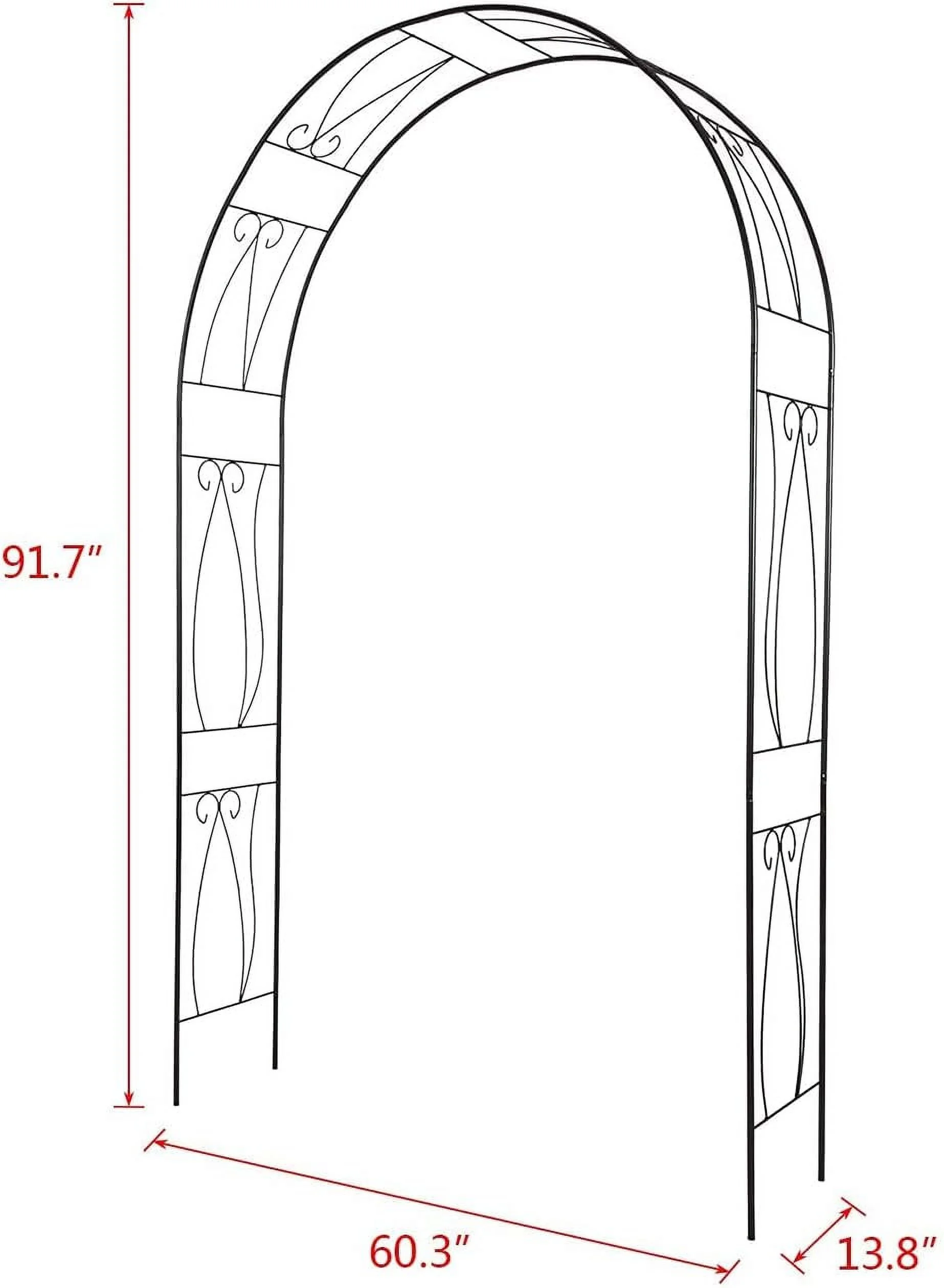 Garden Arch Steel Arbor Arbour Trellis Archway for Climbing Vines and Plants Elegant Pergola for Garden Lawn Backyard Patio Outdoor