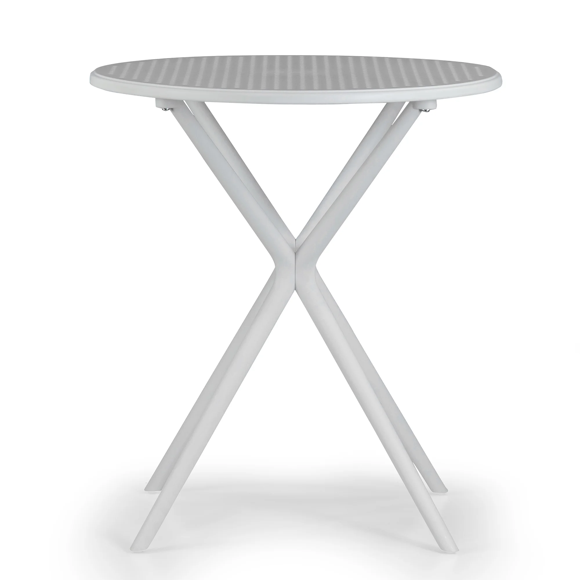 Glamour Home Bates White 26 in. Plastic Round Dining Table