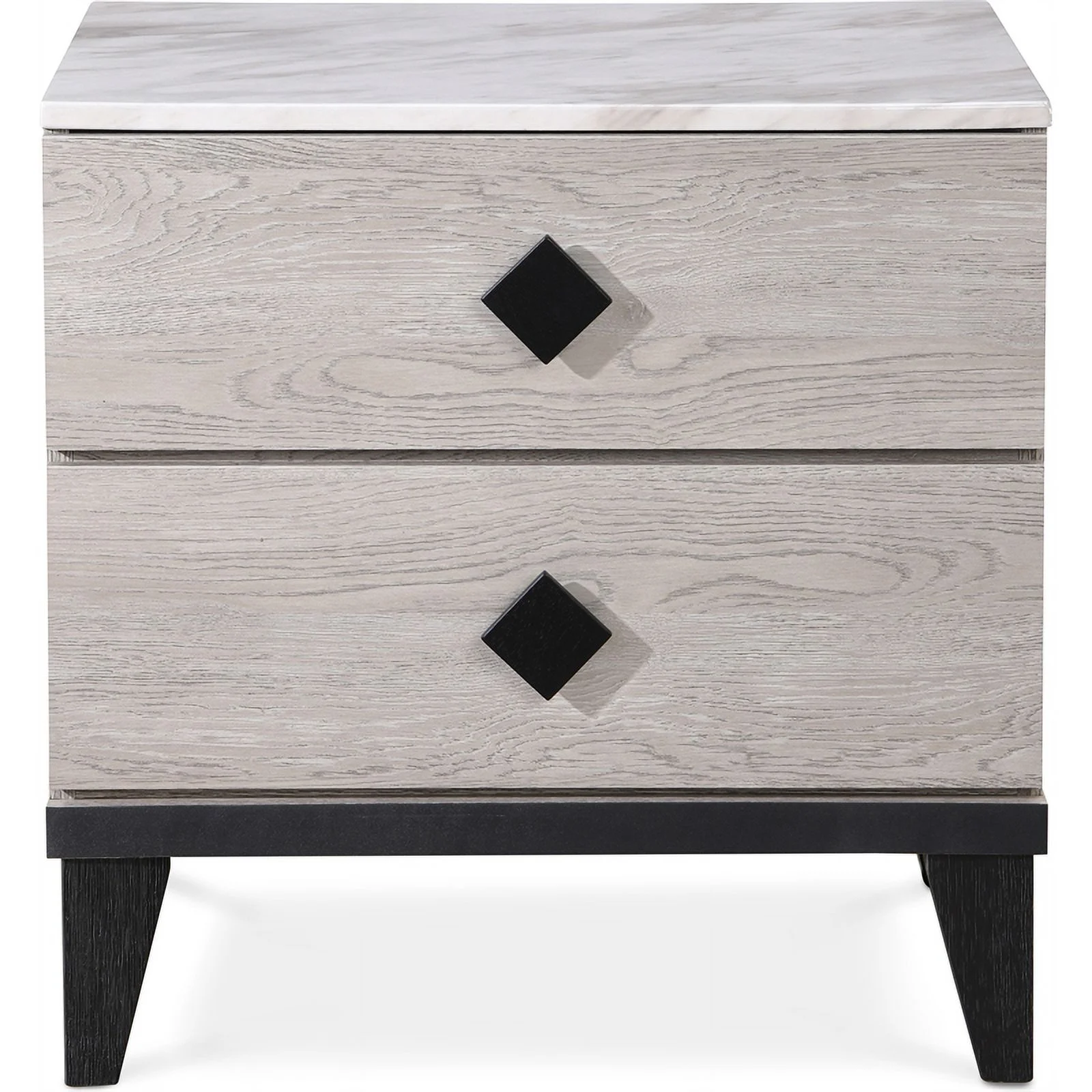 Home Square 2 Drawer Wood Nightstand in Beige Finish - Set of 2