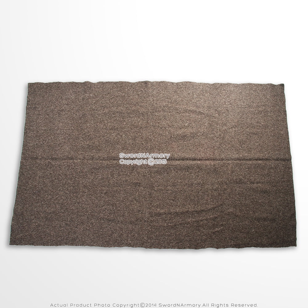 Munetoshi Natural Wool Hand Loomed Woven Medieval Style Camp Blanket Coarse 93