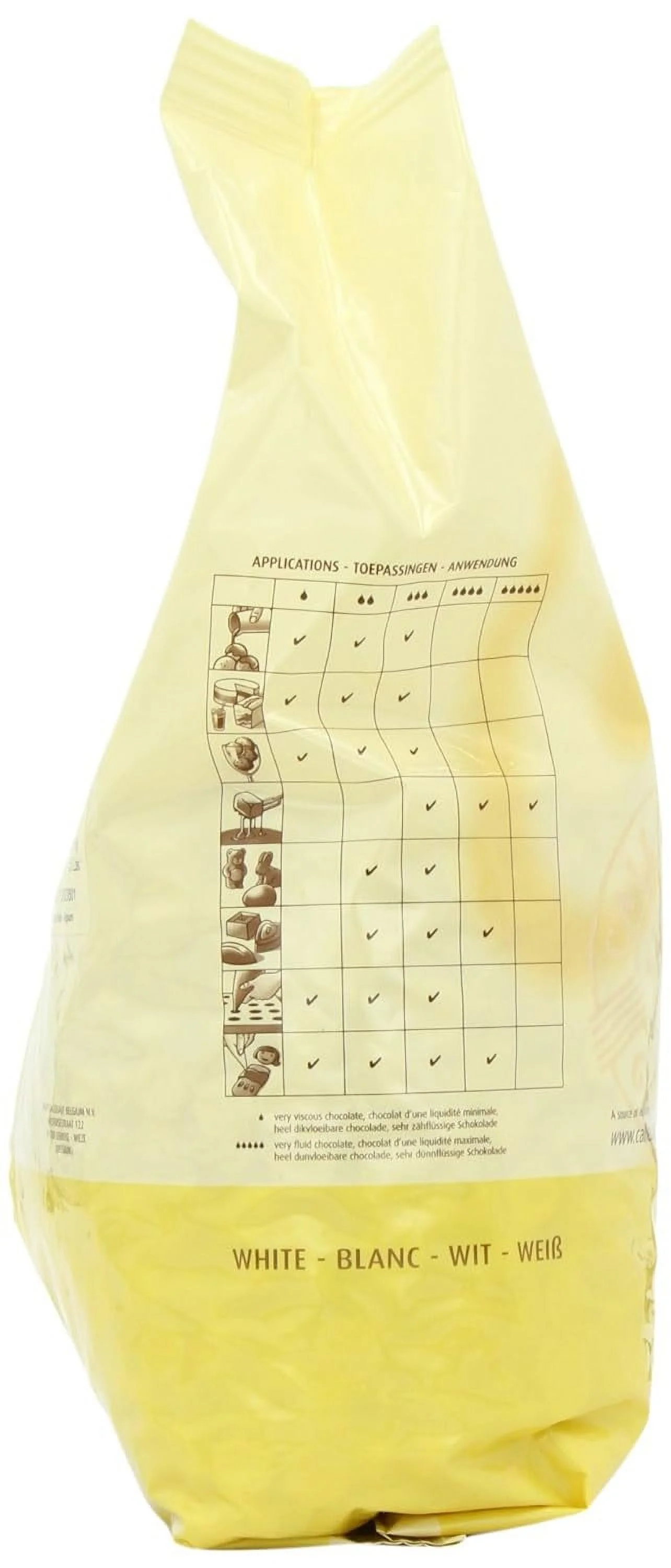 Belgian White Chocolate Baking Callets (Chips) - 1 bag, 5.5 lbs