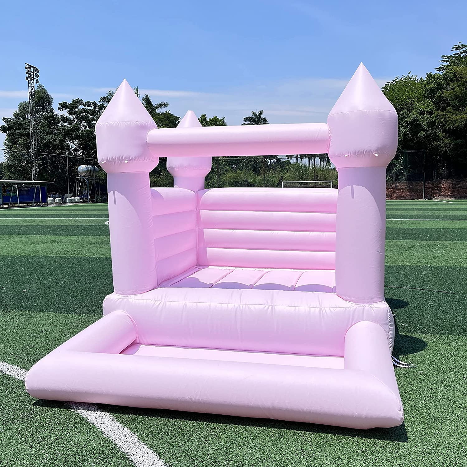 Connsann Bounce House Castle with Ball Pit Inflatable Bouncy Castle Jumping Bed with Air Blower for Wedding/Birthday/Party/Event(Pink 10.5ft x 8.2ft x 7.87ft)