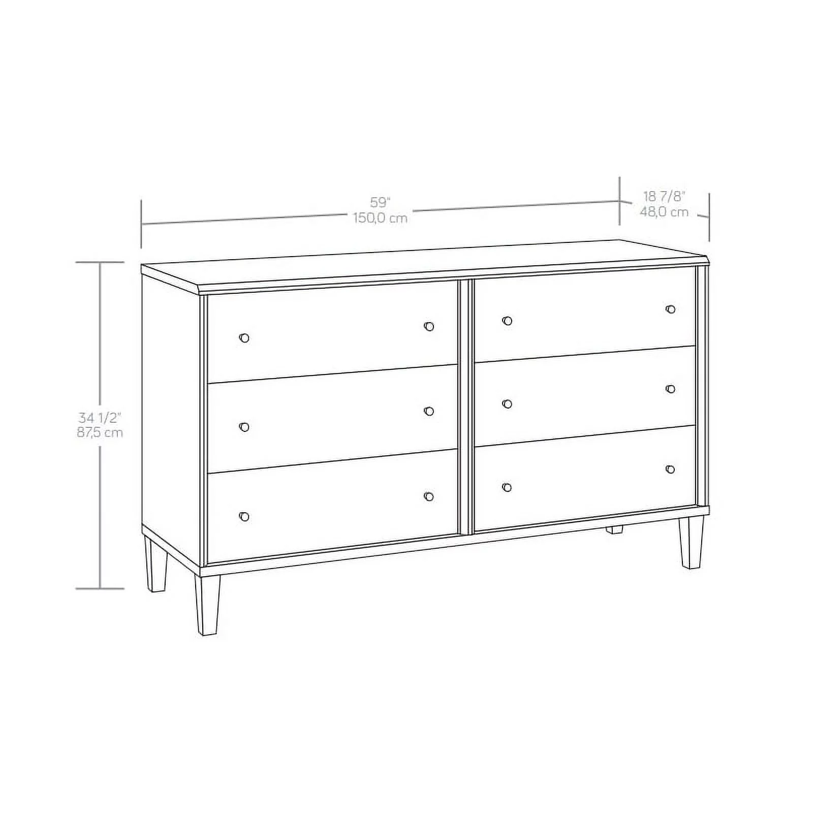 Sauder Willow Place ® 6-Drawer Bedroom Dresser in Grand Walnut