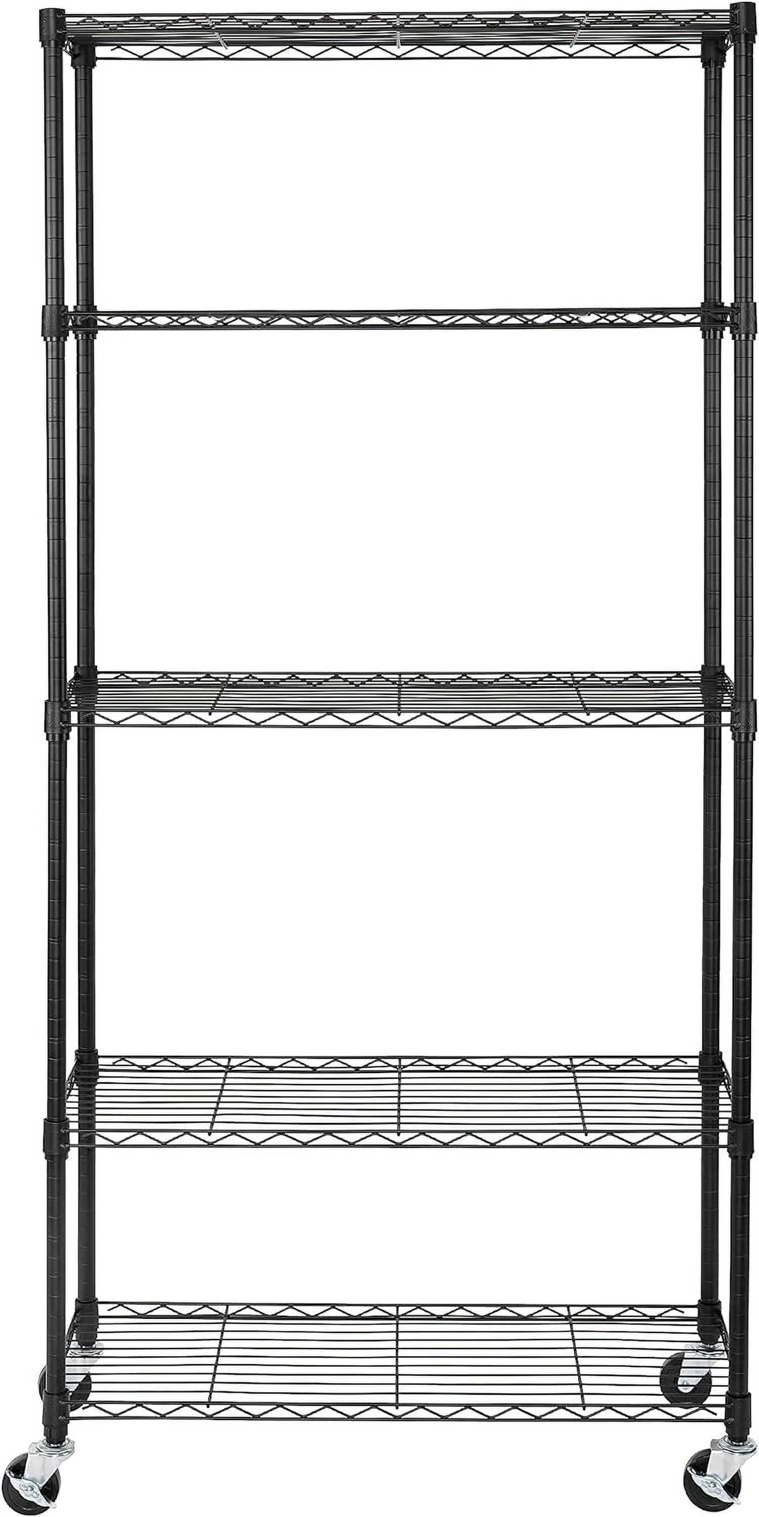 JDZHAPPYLIFE UltraDurable Heavy Duty NSF Solid Steel Wire Rack  Unit  Organizer for Garage  Warehouse  Office  Restaurant  Classroom  Kitchen  Black  5-Tier Shelving  36" W x 14"