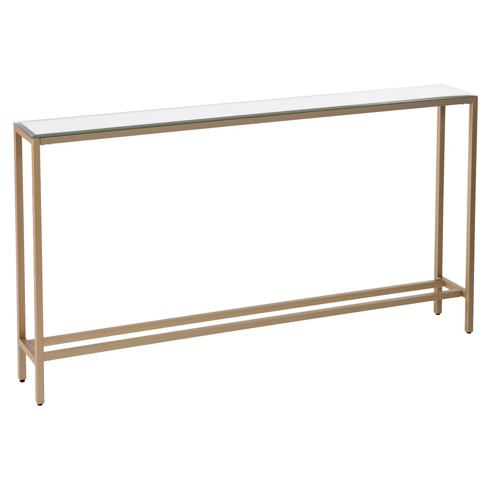 SEI Furniture Darrin Narrow Mirror Top Console Table in Gold