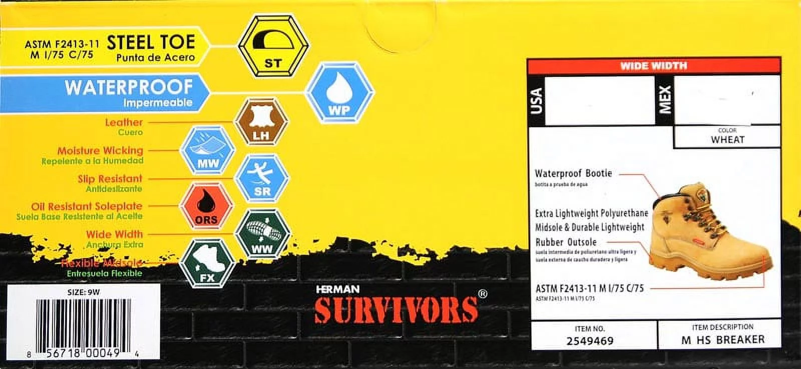 Men's Breaker Work Boots, Wide Width